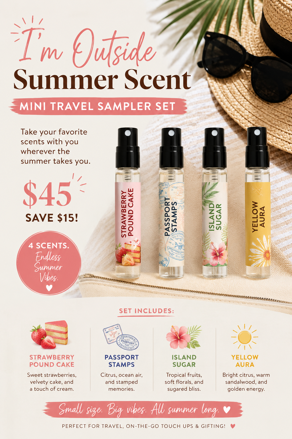 'I'm Outside' Summer Scent  Travel Minis Set